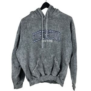 Vintage Y2K Cooperstown New York Stone Wash Hoodie Size L
